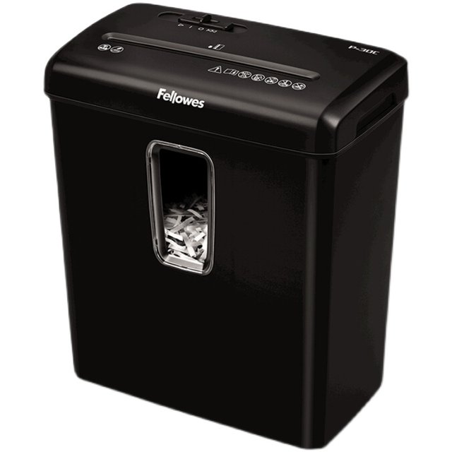 Fellowes P30c ຄົວເຮືອນ shredder ເຈ້ຍຂະຫນາດນ້ອຍຫ້ອງການປະຫຍັດພະລັງງານຂະຫນາດໃຫຍ່ຄວາມອາດສາມາດຕ້ານບັດອັດຕະໂນມັດ