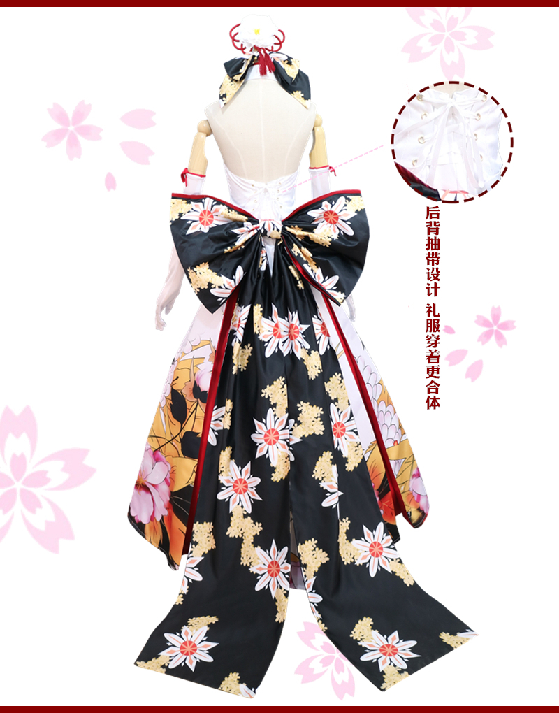 Tuyệt đẹp Saber Crane Cos và Gió Váy Hoa Kết hôn fgo Alto Lia Váy cưới Váy cưới cosplay halloween