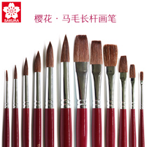 Cherry Blossom horse hair brush watercolor gouache acrylic painting professional practice creation sketching mixed brush set