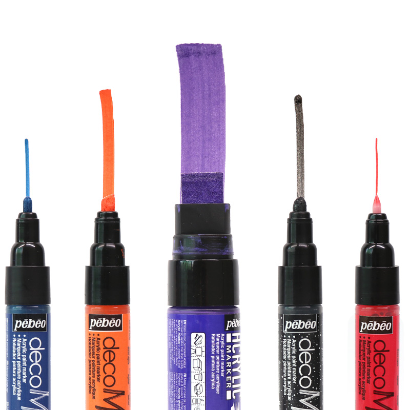 Bebeit Epropylene Mike pen waterborne paint opaque DIY hand-painted t-shirt design tick round square head not to fall