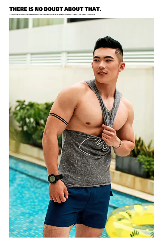 Ông Hui Mùa hè Tiếng Anh In Áo thun nam không tay Áo thun nam Slim Thể thao châu Âu và Mỹ Thể thao thun cotton - Áo vest cotton áo ghi lê nam