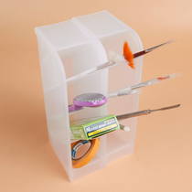 Translucent oblique insertion tool sculpture knife storage box American soil soft pottery shelf rectangular finishing frame oblique insertion pen