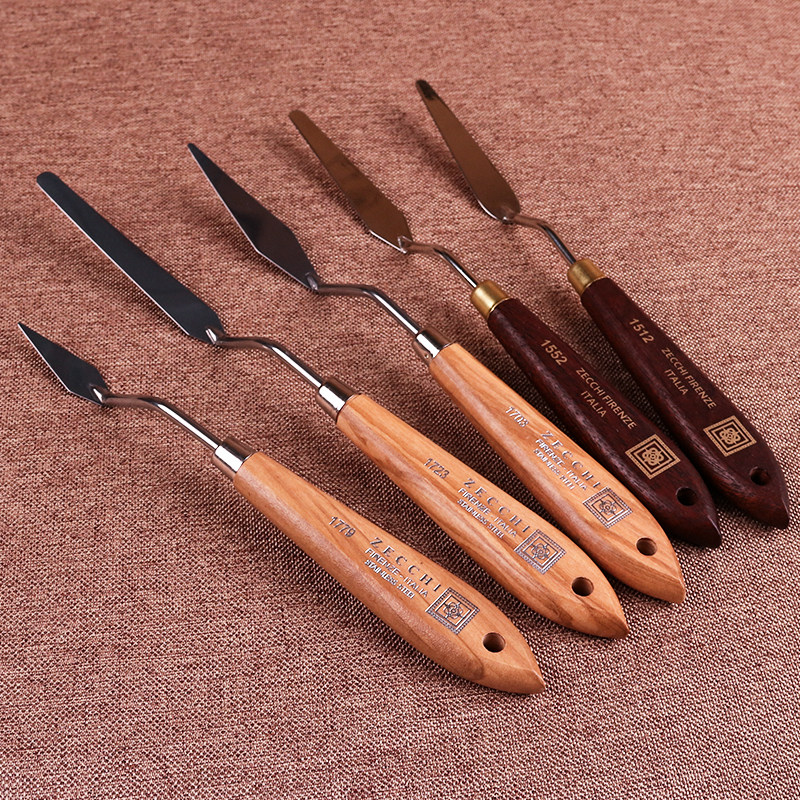 Italy Florence Academy of Fine Arts ZECCHI round head flat head oil painting pointed scraper tool acrylic