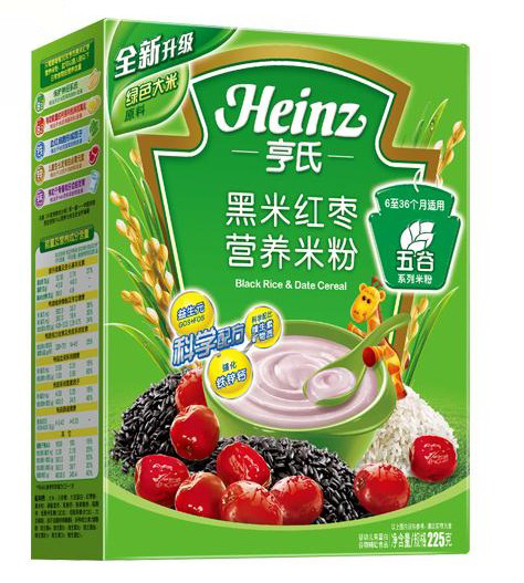 15年2月 Heinz/亨氏黑米红枣营养米粉225g HS2120