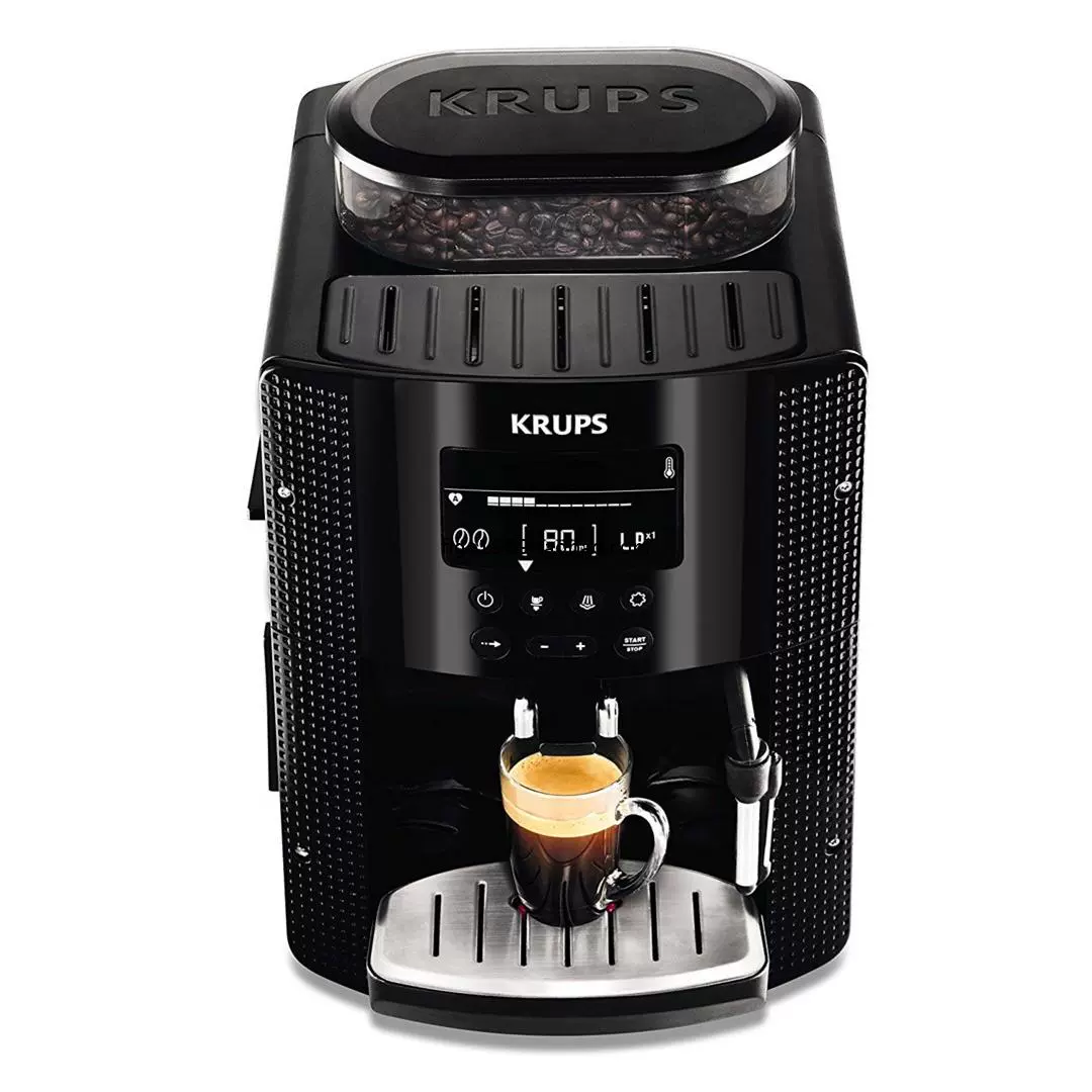 Nhập khẩu từ Đức! KRUPS EA8150 Máy pha cà phê Espresso hoàn toàn tự động Xay đậu, sữa và nấu bia Màu đen ba giai đoạn - Máy pha cà phê