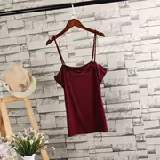 Mùa hè mới bằng vải cotton Hàn Quốc Joker ren khâu vest siêu thoải mái đáy áo nữ F / 4 phía dưới