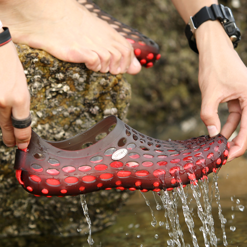 Tracing shoes men's large size wading shoes swimming drifting shoes Thailand Hainan beach small size quick-drying plastic hole shoes women