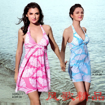 Special promotion Sanqi swimwear elegant Korean bronzing fabric skirt one-piece swimsuit female 9061