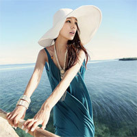 Sanya wind fashion sweet color foldable sunshade beach hat Straw Hat sun big line hat