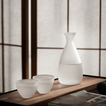 Day Style Wine Ware Suit Home Handmade Blown Glass Hammer cup and wind yellow wine Cold wine Wine Pot Wine Cup