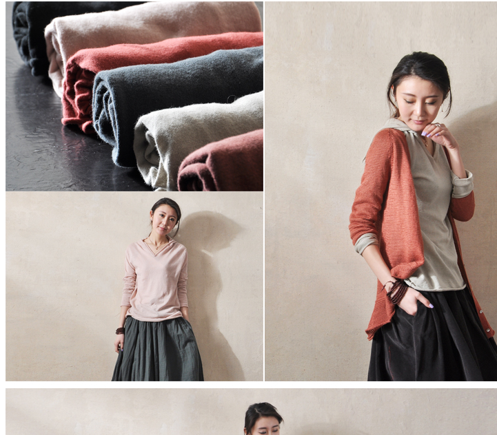 2017 mới Siqinda Bana kiểu cotton mỏng phần trùm đầu áo thun chui đầu áo thun nữ đáy quần nhiều màu hoang dã áo kiểu nữ đẹp