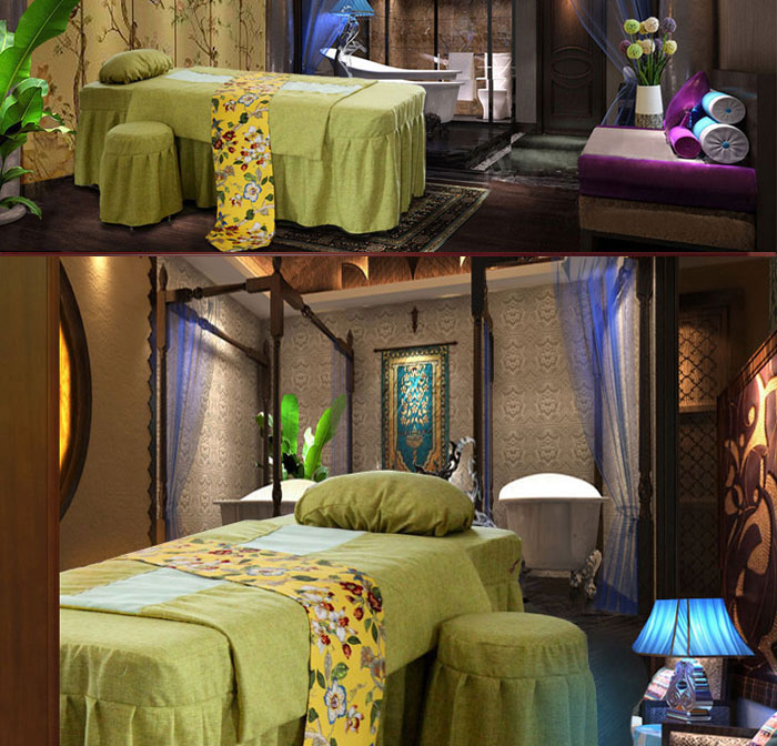 Xuanchenhai cao cấp cotton vẻ đẹp trải giường bốn bộ cotton và linen giường massage bìa beauty salon tấm đặc biệt