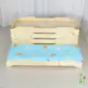 Solid wood bed Camphor pine children's bed Kindergarten bed Children's nap bed Folding solid wood grain single nap bed School