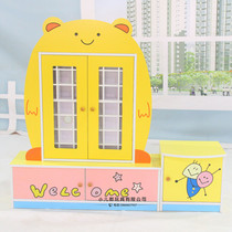 High-end Kindergarten Cartoon Styling Stomp Cups Children Fire Plate Water Glass Cabinet Fruit Castle Toy Cabinet Storage Racks