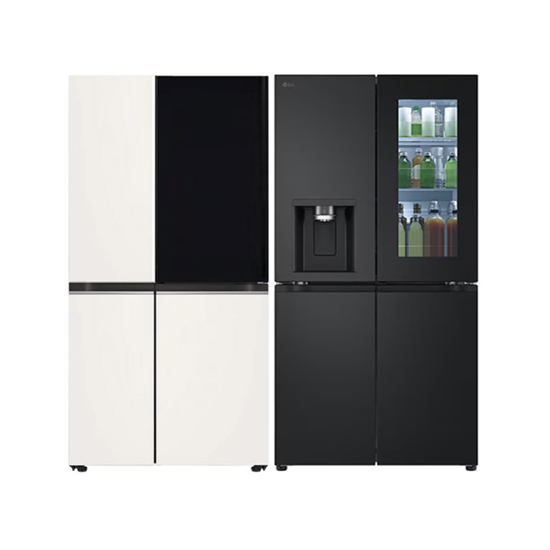 South Korea's Lg Huanran Villa Refrigerator with Color-Matching Dual Circulation, Frost-Free, Inverter, 870L Large Capacity, and Integrated Ice Maker