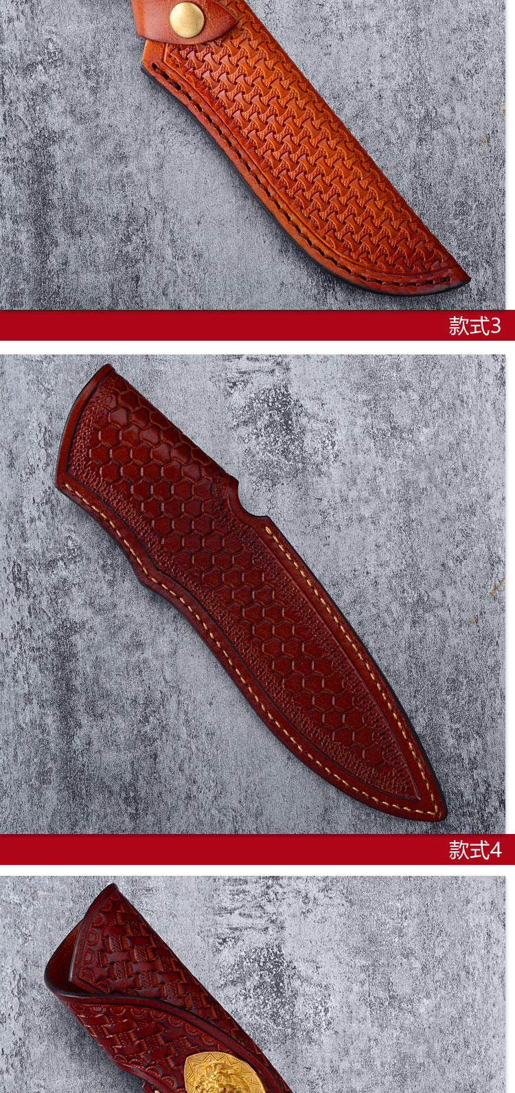 Bộ dao ngoài trời Scabbard Swiss army dao da trường hợp gấp dao túi bảo vệ bao da thủ công dao xếp mini
