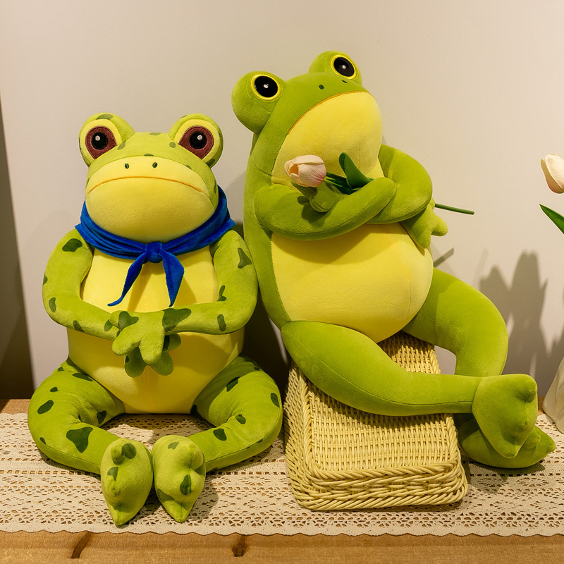 Funny Frog, Cute Toad Doll, Adorable Plush Toy, Children's Doll, Girl's Bed Doll, Pillow for Men