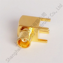 High-quality all-copper MCX-KWE antenna female base PCB soldering plate RF connector female MCX-KWHD bent 90-degree L-shaped