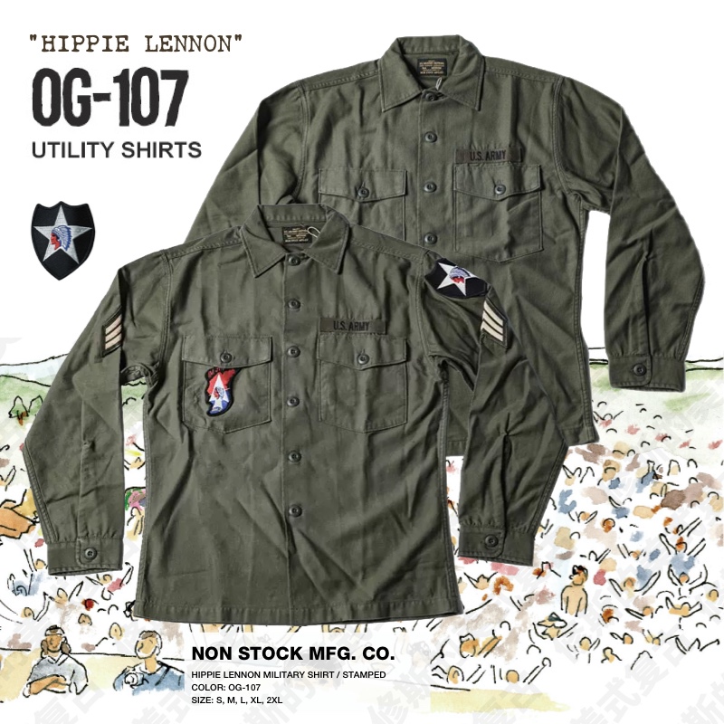 Lennon Shirt Nonstock Og107 Indian Division Vietnam War Embroidered Badge Long-Sleeve Shirt Thickened