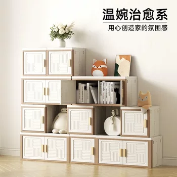 家用多功能折叠收纳箱卧室客厅宿舍收纳柜折叠柜多开门储物整理箱