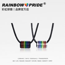 RainbowPride Rainbow Pride titanium steel couple straight tube pendant with necklace does not fade LGBT niche original