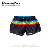 RainbowPride mens three-point shorts Six-color rainbow pride Moon beach pants Beach sports lining thin section