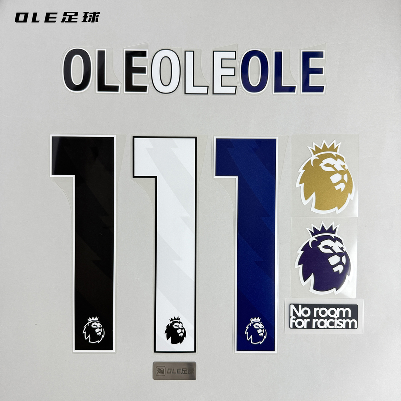 Ole Football Premier League 24-25-26-27 Alphanumeric Gold Badge Armband Anti-Discrimination Badge with Printed Numbers and Text
