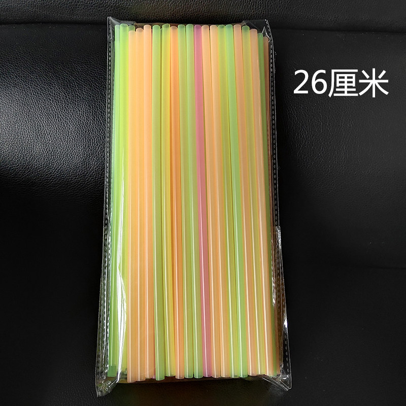 Hot selling color beverage juice straw handmade DIY fluorescent color disposable cola small straw straight tube 100 pcs