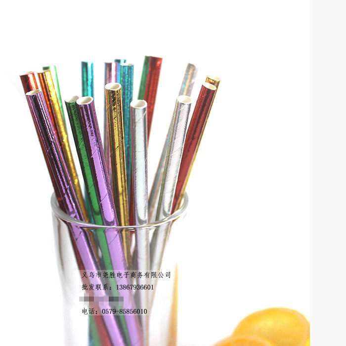 Disposable straw hot gold creative wedding supplies birthday party decoration drink paper straws