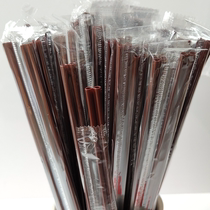 Disposable plastic coffee straw Independent two-hole mixing rod Hot drink juice double hole anti-scalding small straw