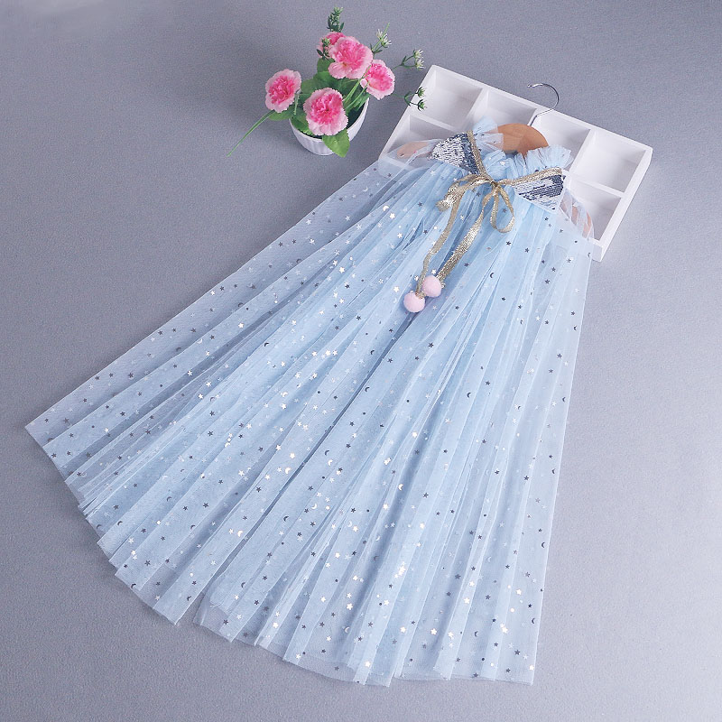 Frozen Princess Issa Shawl Children's Shawl Girl Outer Cloak Girl Mesh Baby Cape Windproof