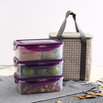 Puye plastic crisper with bag set microwave oven lunch box food sealed box refrigerator storage box picnic box