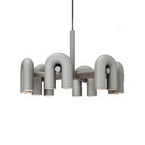 Designer model room modern Nordic creative simple living room dining room lamp bedroom personality U-shaped metal chandelier