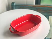 Baking Pan Ceramic Cheese cheese Meal Pan Rectangular Oven Creative Western Dining Home Dish Cutlery Suit Stuffy Rice Bowl