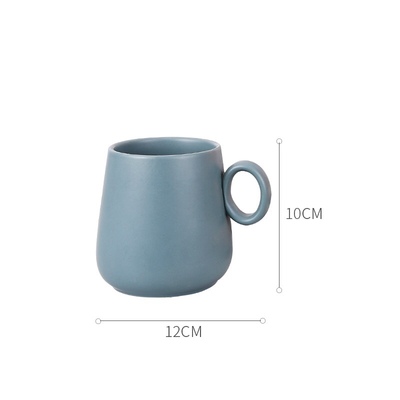 Japanese simple ceramic frosted matte coffee cup and saucer set mug water cup breakfast cup milk cup oatmeal cup