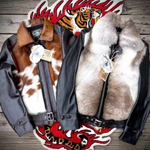 Regular agent (superXY) DOUBLE HELIX reindeer hair cow hair retro horse leather jacket