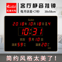 Hongtai 2020 new electronic perpetual calendar clock gifts wall clock home decoration modern 3958 hot sale