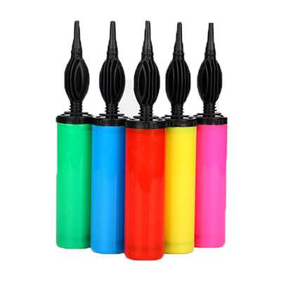 Portable hand-pushed air pump for hand-held balloon pump, hand-inflated yoga ball, swimming ring and jumping horse