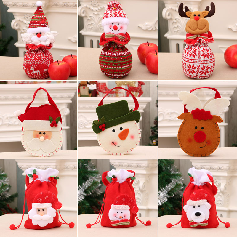 Christmas Knit Hair Line Gift Bag Apple Bag Collection Pocket Safe Night Children Small Gift Bag Candy Bag