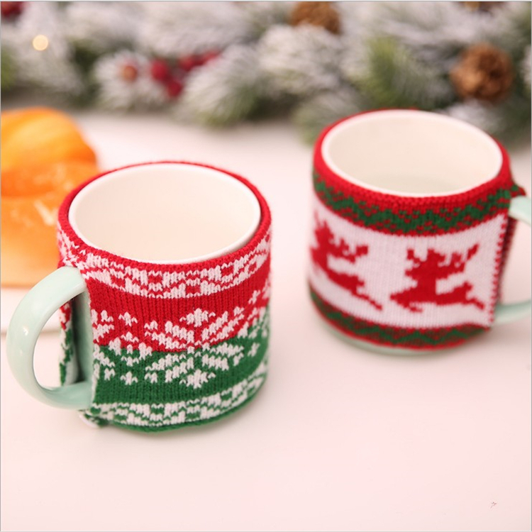 Christmas knitted yarn cup set Christmas yarn knitted tea cup set glass set ceramic cup set mug set