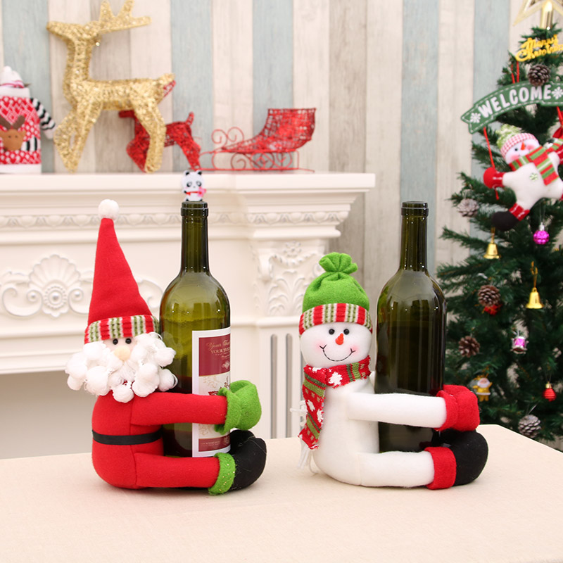 Christmas Home Decorations Santa Snowman Wine Bottle Holder Large Wine Bottle Holder Wine Bottle Decorations