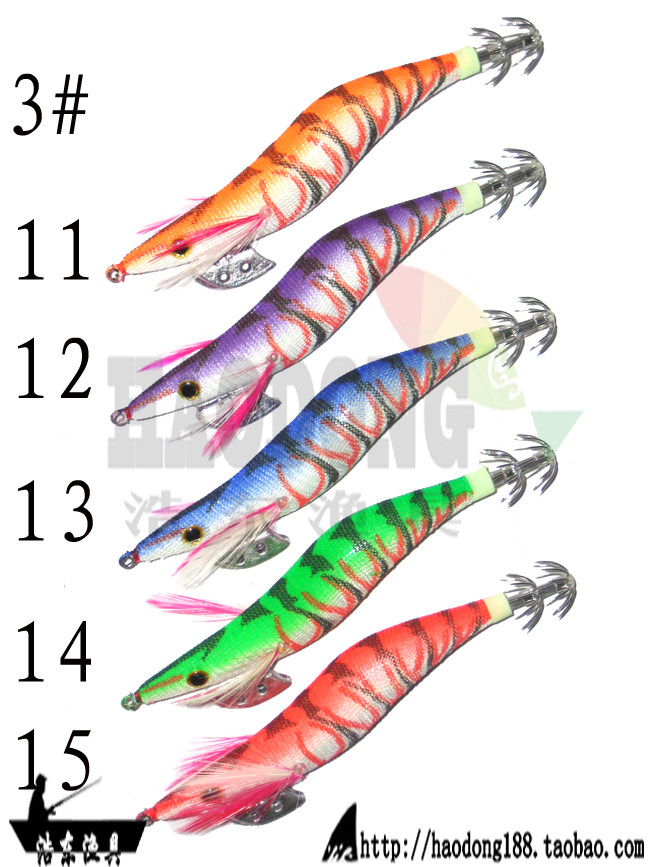 30 inch wooden shrimp squid hook luminous shrimp fluorescent Luya bait squid hook cuttlefish hook fake shrimp bait sea fishing octopus