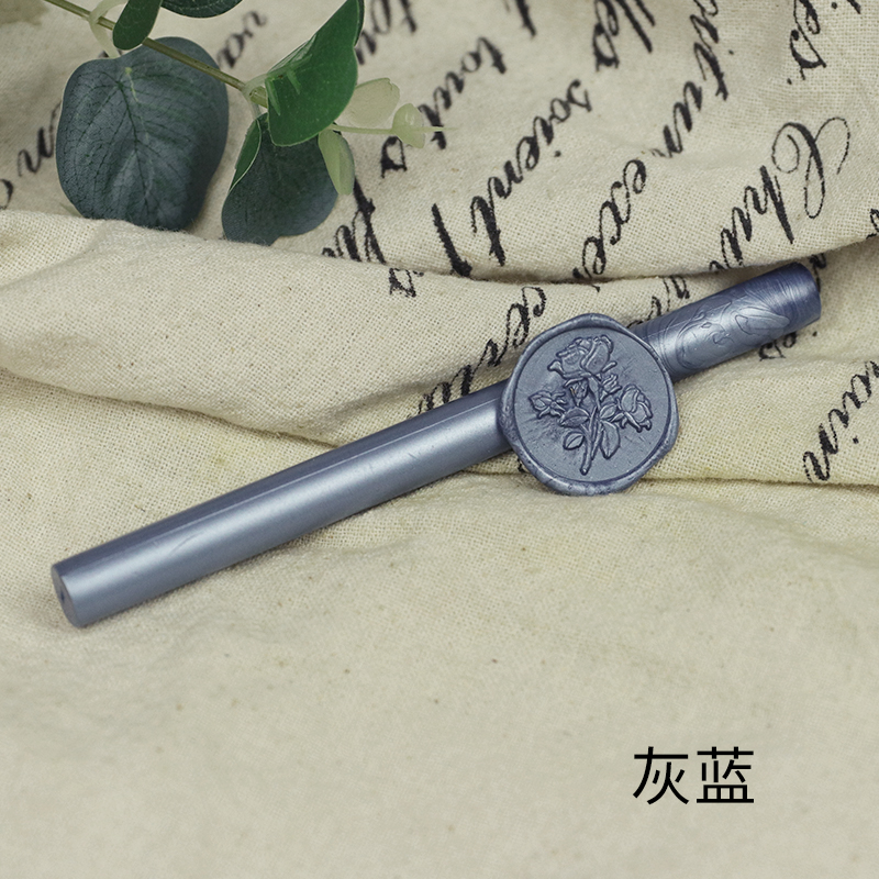 Gray Bluecircular Lacquer wax stick   Retro Fire paint seal special-purpose Sealing wax   envelope seal   Lacquer wax strip 59 colour