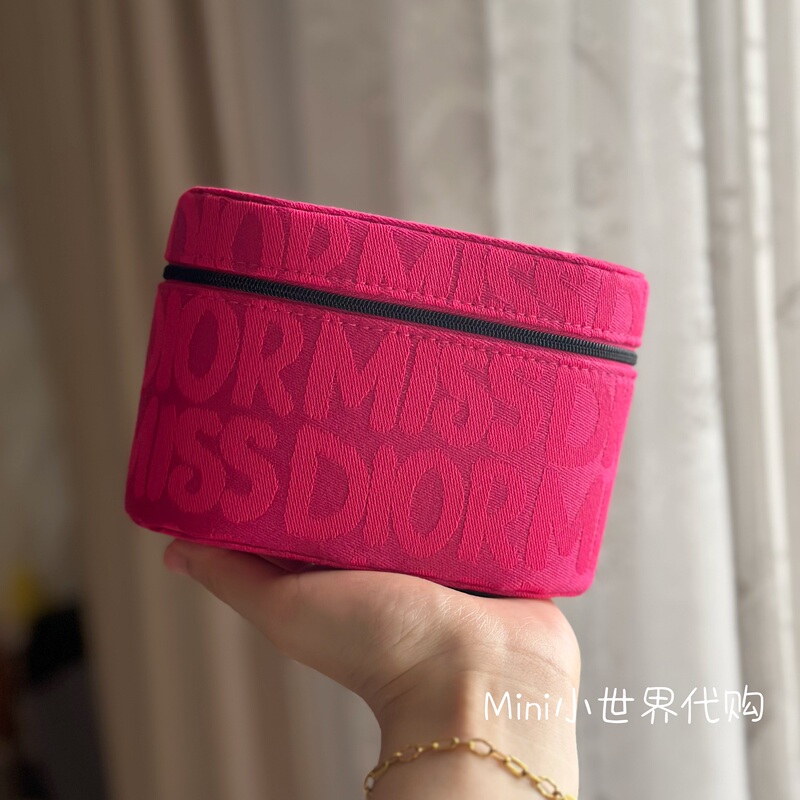 Dior/Dior's New Miss Dior Rich Rose Pink Cosmetic Bag Valentine's Day Limited Edition Embroidered Storage Bag