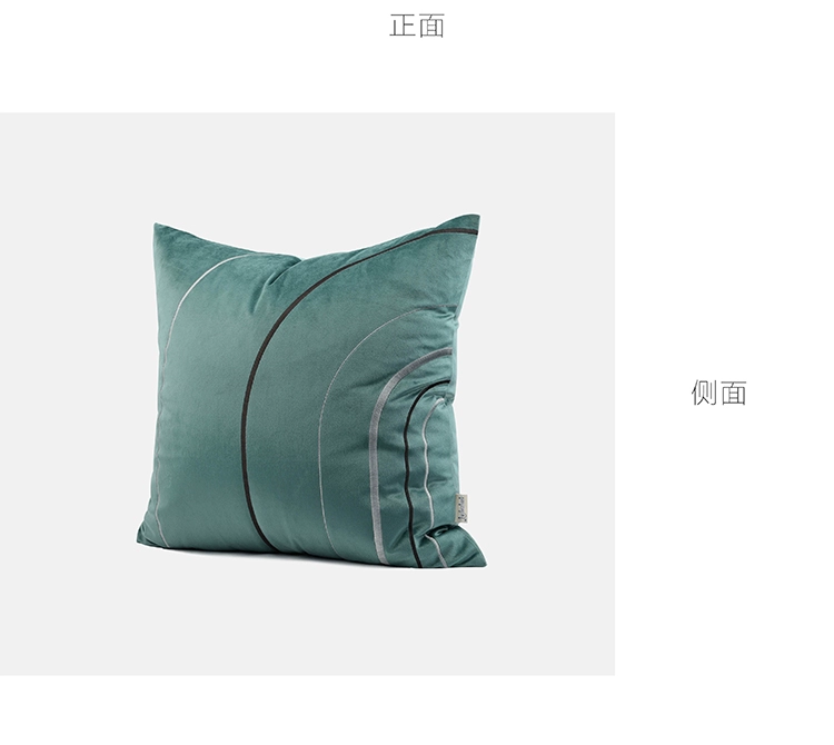 Mẫu sofa mềm phòng kiểu Bắc Âu đơn giản nhẹ nhàng sang trọng hiện đại đường băng vải nỉ xanh lá cây Trung Quốc thêu sọc túi đệm - Trở lại đệm / Bolsters