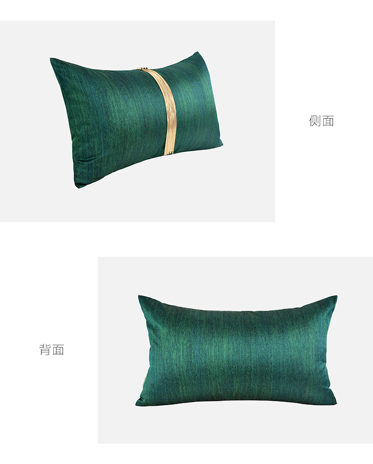 Bắc Âu đơn giản hiện đại gối sofa mẫu phòng gói hiện đại Trung Quốc chuỗi ngọc lục bảo tua rua đệm gối - Trở lại đệm / Bolsters gối trang trí sofa