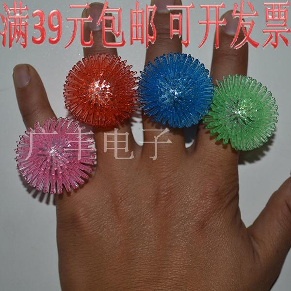 Luminous ring soft rubber LED ring hairy ring luminous finger lamp flower ring prom props