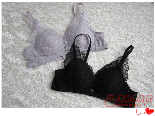 Foreign Trade Tails single healthy No steel ring Coaly Side Closeted Breast slim fit with chest cushion bra underwear Grey black