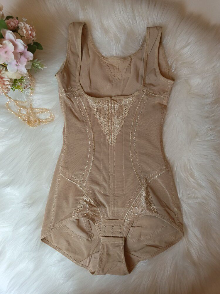 Spring and summer strong compression version of the abdomen, shaping, buttocks, waist support, chest, thin mesh, waist, bodysuit, weight 70-110