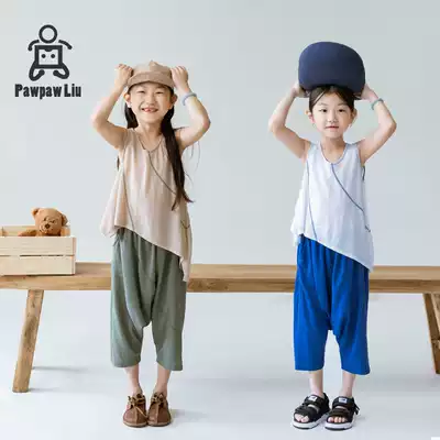 Pawpaw Liu original design Summer Girl two-color irregular vest two-piece set